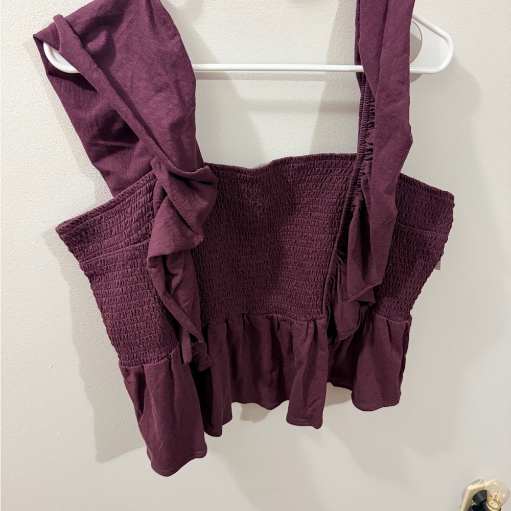 American Eagle Outfitters Plum Smocked Top